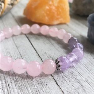 Rose Quartz with Lavender Amethyst bracelet